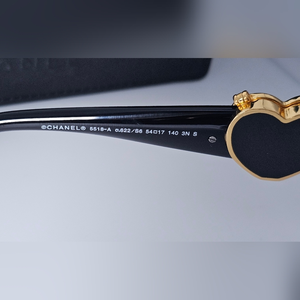 Chanel CH5518A c622 Black and Gold Women's Sunglasses - Picture 7 of 11
